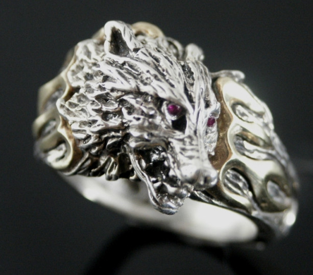 wolf ring sterling silver