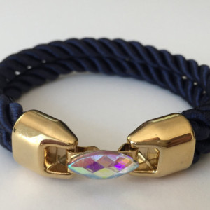 Navy Blue Navette Rope Bracelet