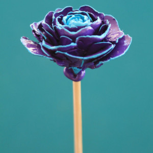 Purple Hand-Painted Cedar Rose Pine Cone Flower