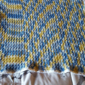 Blue, Yellow and White Baby Blanket