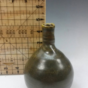 Illinois Local Clay Pottery Bottle or Bud Vase