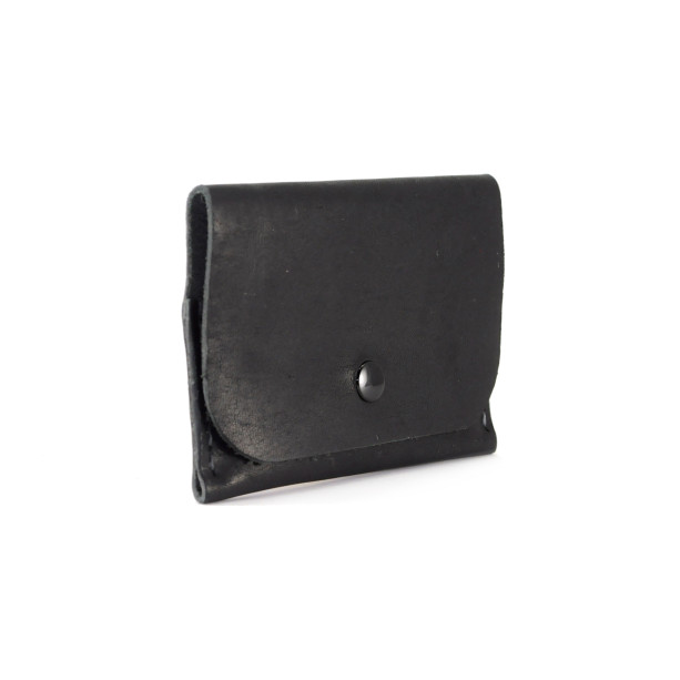 Horween Leather Snap Wallet in Black
