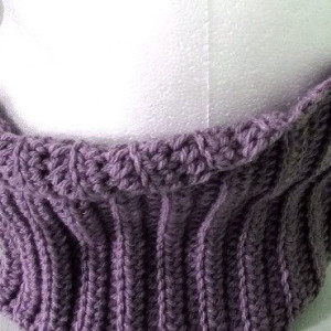 Cowl, Fitted cowl, Lavender Purple Neckwarmer
