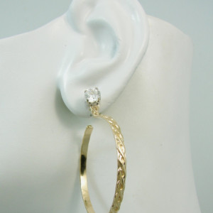 EARRING JACKETS 14k Gold filled Dangle Hoop Diamond Enhancer Celtic Pattern Design Hoop JHCELT40MGF