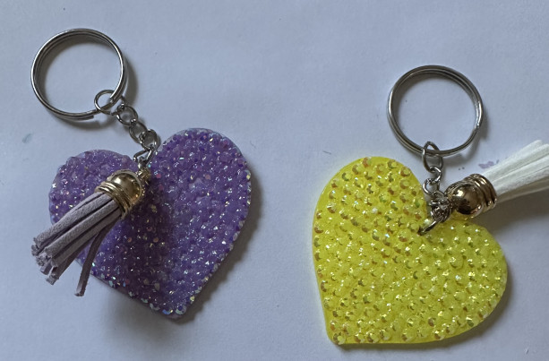 Bedazzled Heart keychain 