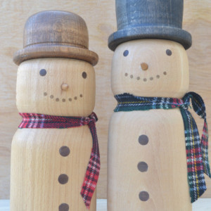 Wooden Snowman Couple