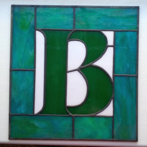 9" x 9" Monogram Stained Glass Hanging