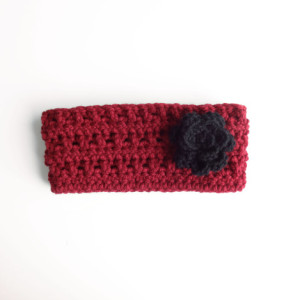 Crochet Chunky Headband with Flower - Ear Warmer