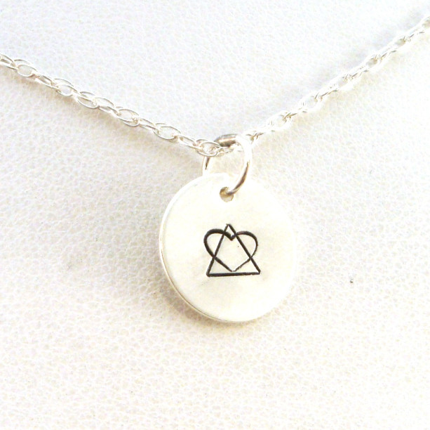 Hand Stamped Jewelry - Adoption Symbol Necklace