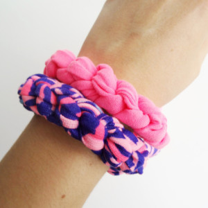 Pink, Navy, and Turquoise Patterned Bracelet Set