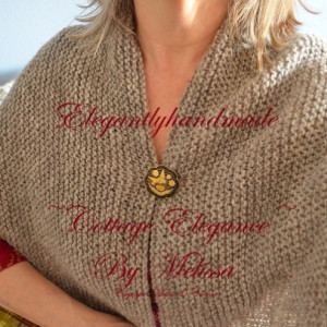 Tasha Tudor Style Han knit Kindred Spirit  Vermont Wool Handknit  Shawl