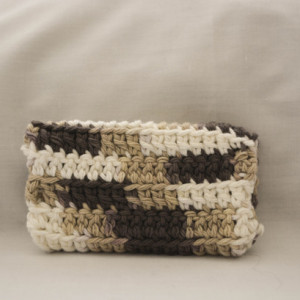 Brown white tan crochet wallet, handmade crochet wallet, coin purse, cotton crochet wallet, business card holder, crochet wallet snap