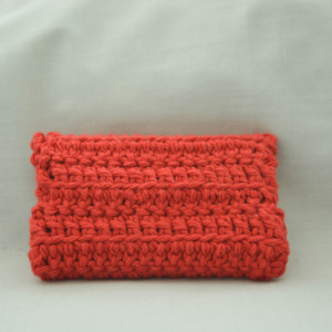 Red stripe crochet wallet, handmade crochet wallet, coin purse, cotton crochet wallet, business card holder, crochet wallet snap