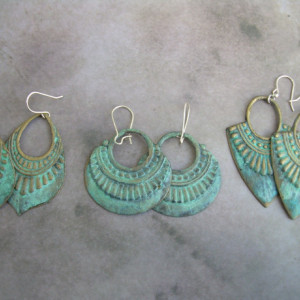 Aged Patina  Tribal Earrings