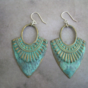 Aged Patina  Tribal Earrings