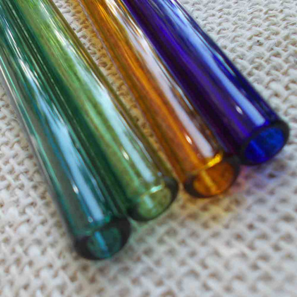 Drinking Straws, Hand Blown Glass, Each 6" Long, Eco Friendly and Hypoallergenic