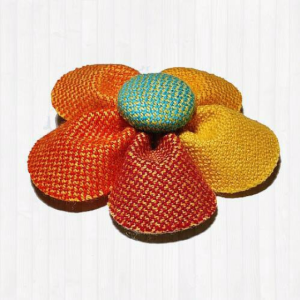 Girasol Calico Sunshine Summer Crush Wrap Scrap Fabric Blossom Flower Clip Hair Accessory for Children or Adults CPSC Compliant