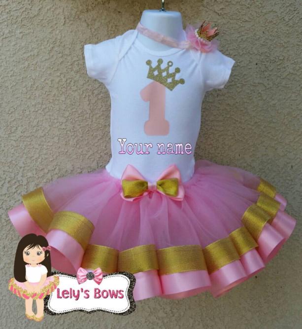 Personalized 1 St birthday ribbon trimmed tutu set , first birthday tutu, ribbon trim tutu, custom tutu, birthday outfit, 1 St bday party