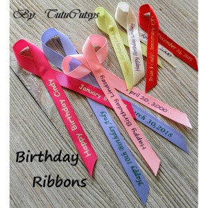 10 Birthday Personalized Ribbons 3/8 inches wide  (unassembled)