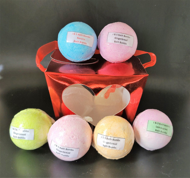 4oz Bath Bomb Set- Variety- For Her- Valentine's Day- Sensitive Skin- Present- Gift