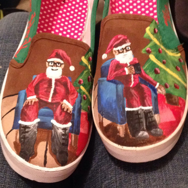 Handpainted Santa Shoes