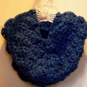 Handmade Ocean Blue Cowl Scarf for Women