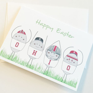 Set of three (3) OHIO Easter Egg blank greeting cards. Easter card. Blank greeting card. Ohio State. Ohio State Buckeyes. OSU card. Buckeye card. OHIO card.
