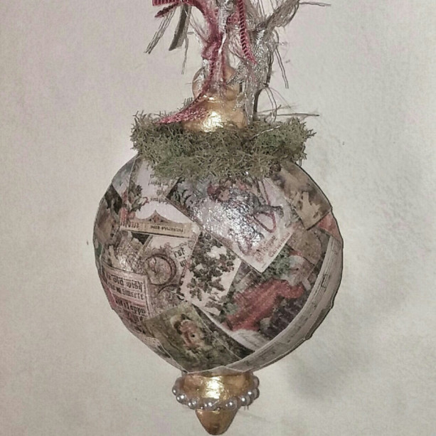 Vintage Style Shabby Chic Christmas Ornament