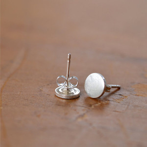 Tiny Silver Circle Earrings