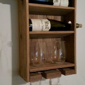 Rustic Handcrafted Wine Rack