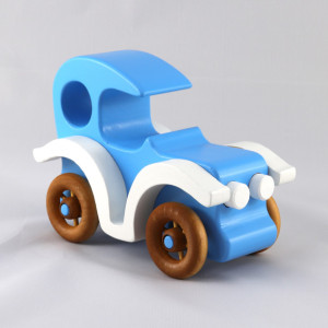 Handmade Wood Toy Car, Classic Model-T Sedan  in Baby Blue and  White 667529965