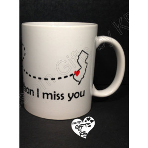 Pair of I love you more than I miss you Mugs, Long distance mug, bff mug, best friend mug, lovers mug,going away gift, love mug, custom mug