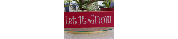 Wood Let It Snow sign hand painted, rustic wood sign, distressed folk art Christmas home décor