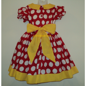 NEW Handmade Disney Minnie Dots Dress Deluxe Custom Size 12M-14Yrs
