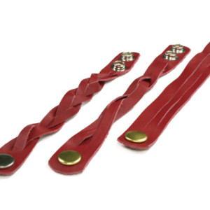 Red Leather Bracelet - Mystery Braid - Multi-Strand - Adjustable Size - Men's / Women's