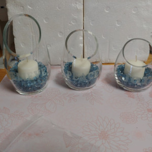 Christmas Stenciled Candleholders