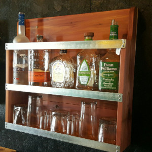 Liquor Cabinet, Mini Bar, Handcrafted Cabinet, Rustic Liquor Rack, Barware, Man Cave, Aromatic Cedar Cabinet