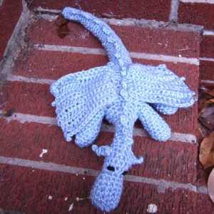 Crochet Snow Dragon Amigurumi Plush Toy Light Blue