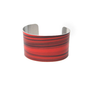 Photo cuff bracelet, aluminum, Mesmerizing Red Abstract, fine art for your wrist, HueDew