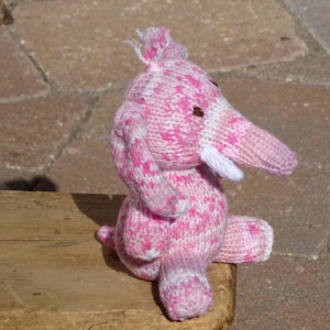 Pink Elephant, Baby Shower Gift, Knitted Toy, Stuffed Animal, Baby Girl