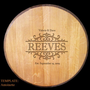 BARREL ART Collection - Custom Engraved Wall Art - Personalized Wine Barrel Head / Made from reclaimed wine barrels - 100% Recycled!