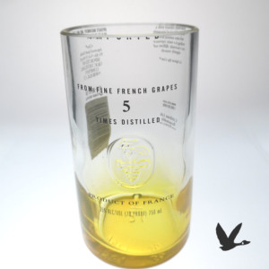 Ciroc Bottle  Upcycled Tumbler Glasses, Set of 2, Yellow
