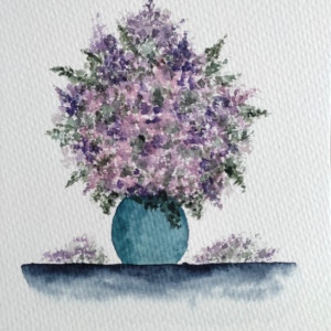 Watercolour Flower Vase
