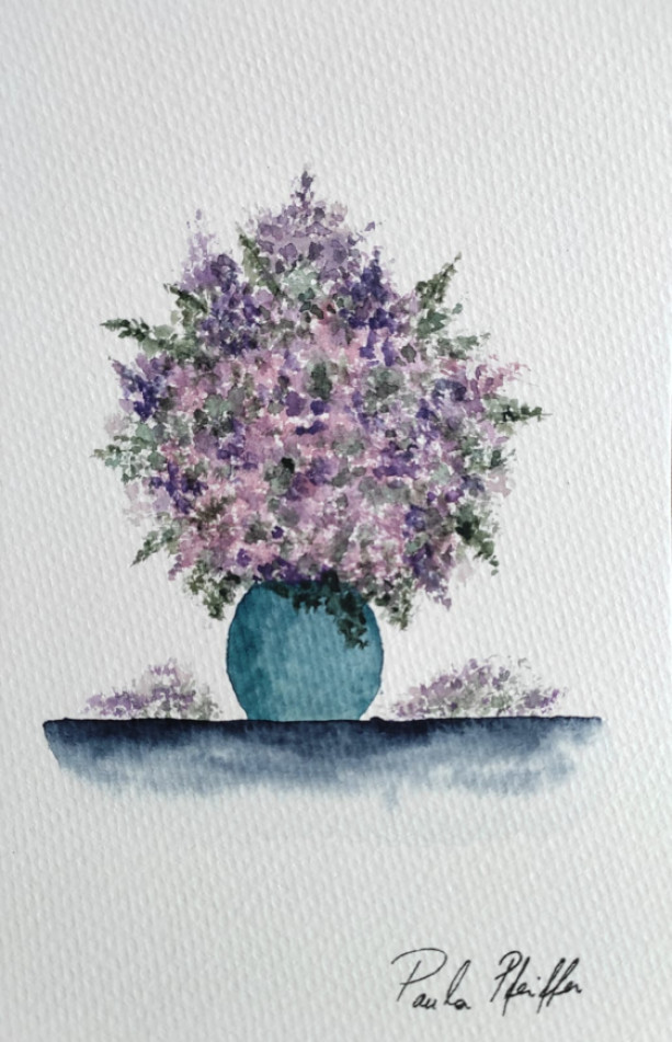 Watercolour Flower Vase
