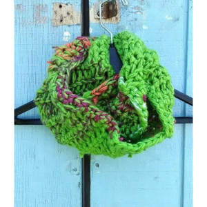 Infinity scarf, crochet scarves, multicolored