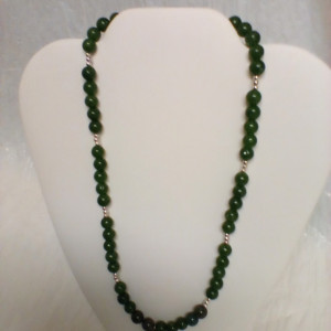 18 inch Green gemstone beaded necklace