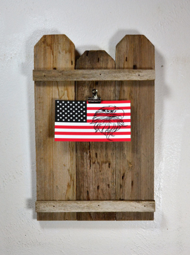 Rustic clipboard photo frame or display for 8x10 horizontal photos