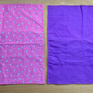 4 Setting Napkin Set - White, Pink, Purple