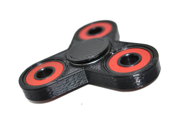 3D Printed Tri Fidget Spinner Black - Hand spinner with bearings- tri spinner EDC desk toy stress relief