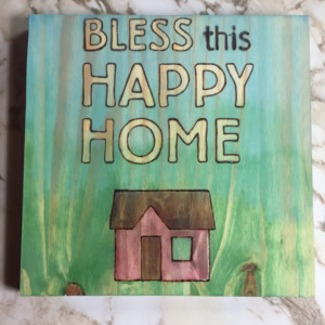 Bless This Happy Home Wall Sign